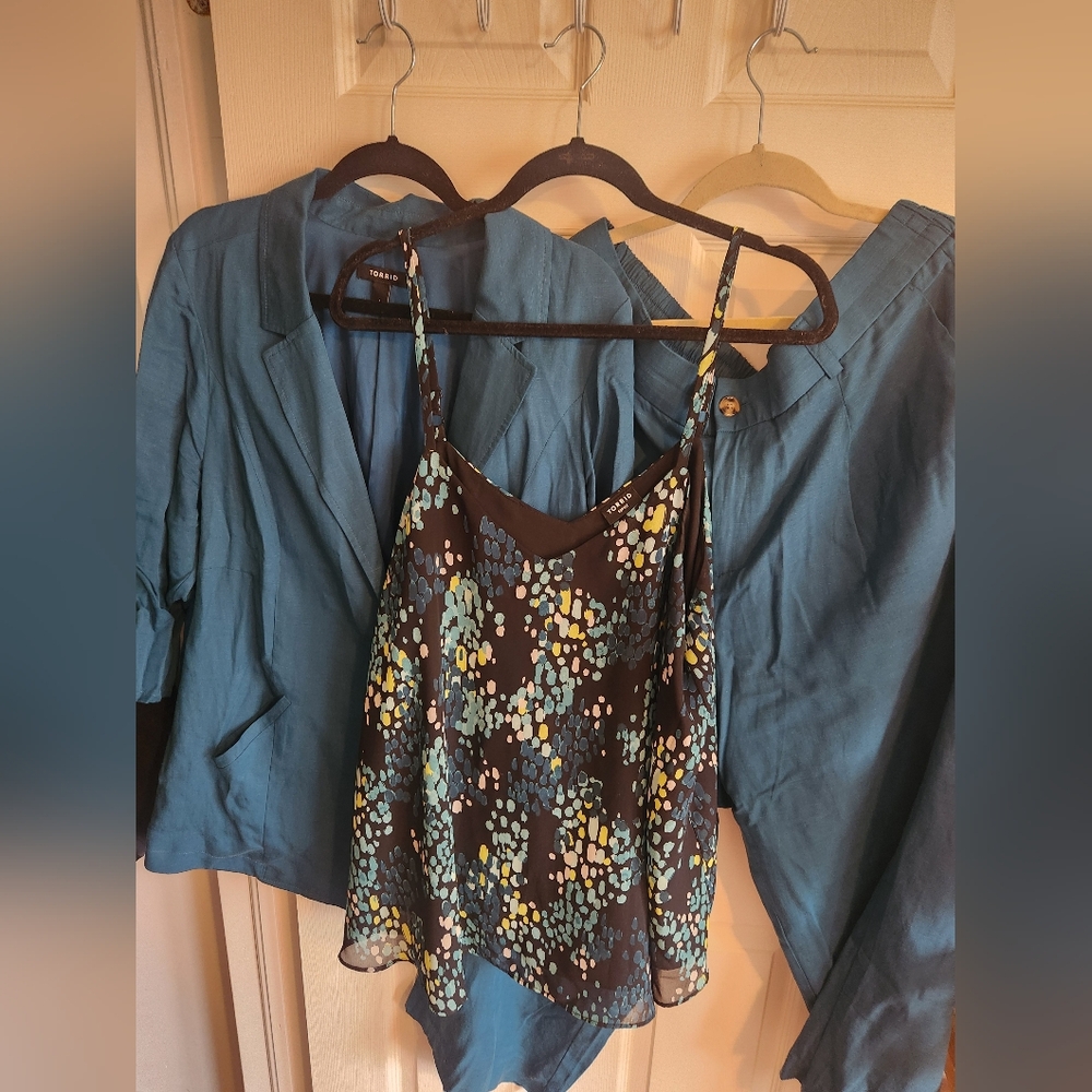 Floral Spaghetti Strap Top - Black and Blue